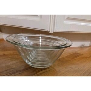 Duralex Set of 5 Glass Nesting Serving Mixing Bowls France
